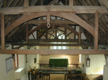 roof timbers over nave