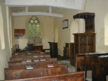 view to east end with pews and pulpit
