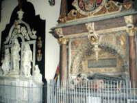 detail of the Spencer memorials and tombs