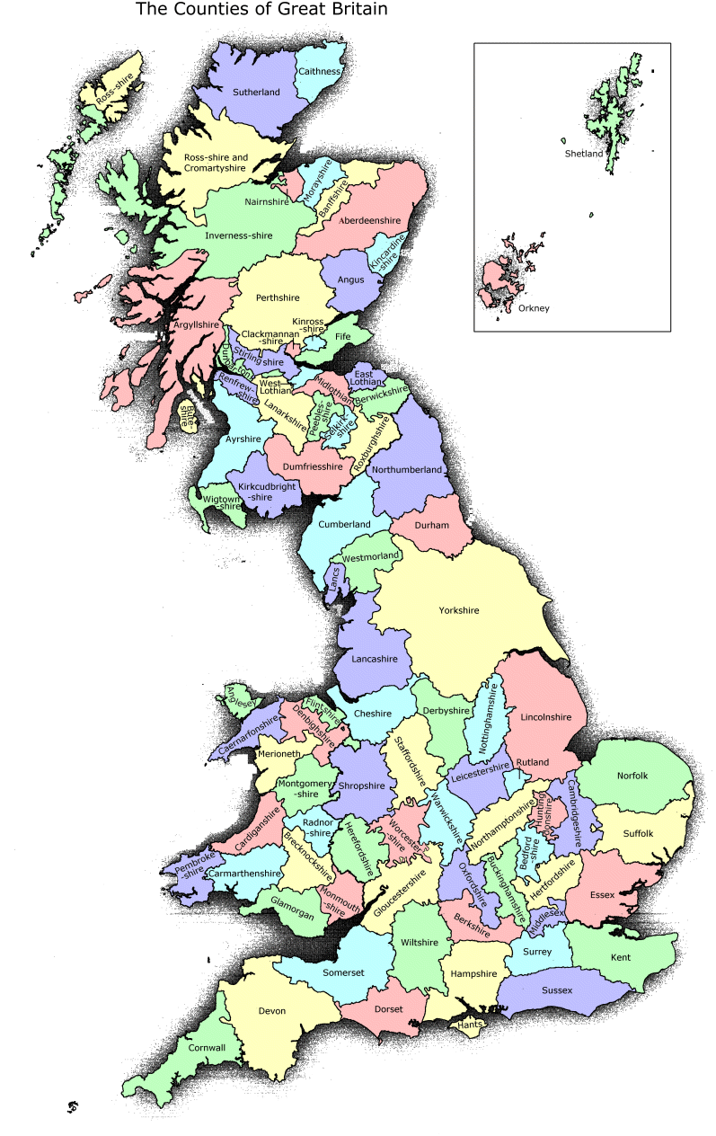 Map of the Counties of Great Britain